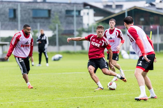 ST. JOHANN IN TIROL, AUSTRIA - JULY 26: Sebastian Sebulonsen (1. FC Koeln, 28) controls the ball during a training session at trainings camp in Kitzbuehel of season 2026 27 at Koasastadion on July 26, 2026 in St. Johann in Tirol, Austria. Austria Copyright: xSteffiexWunderlx