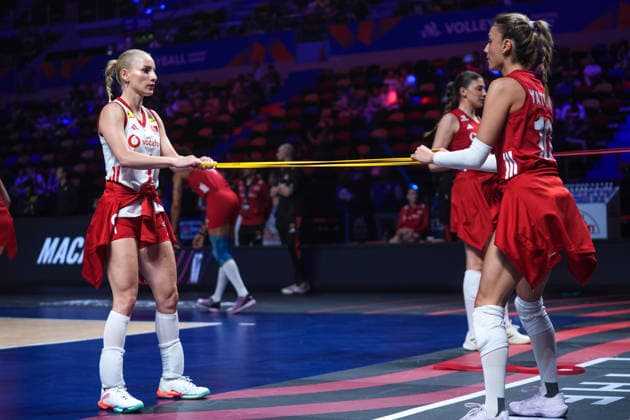 Turkiye v Brazil - 2026 FIVB Volleyball Nations League MACAO, CHINA - JULY 26: Gizem Orge of Turkiye warms up ahead of the 2026 FIVB Volleyball Nations League (VNL) women s final match between Turkiye and Brazil at the East Asian Games Dome in Macao, China, on July 26, 2026. Dilara Irem Sancar Anadolu Macao China. Editorial use only. Please get in touch for any other usage.  Copyright: x2026xAnadoluxDilaraxIremxSancarx