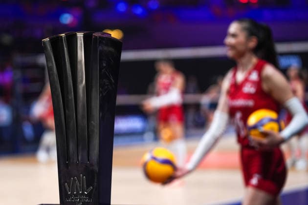Turkiye v Brazil - 2026 FIVB Volleyball Nations League MACAO, CHINA - JULY 26: A view of championship cup as players warm up ahead of the 2026 FIVB Volleyball Nations League (VNL) women s final match between Turkiye and Brazil at the East Asian Games Dome in Macao, China, on July 26, 2026. Dilara Irem Sancar Anadolu Macao China. Editorial use only. Please get in touch for any other usage.  Copyright: x2026xAnadoluxDilaraxIremxSancarx