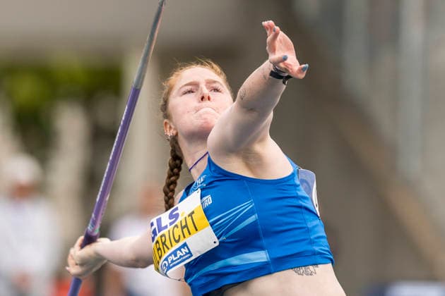 Deutsche Leichtathletik-Meisterschaften; Bochum-Wattenscheid, 26.07.2026 Julia Ulbricht (1. LAV Rostock), Speerwurf; Deutsche Leichtathletik-Meisterschaften am 26.07.2026 im Lorheide-Stadion, Bochum-Wattenscheid (Nordrhein-Westfalen). *** German Track and Field Championships, Bochum-Wattenscheid, July 26, 2026; Julia Ulbricht 1, LAV Rostock, javelin throw; German Track and Field Championships on July 26, 2026, at Lorheide Stadium, Bochum-Wattenscheid, North Rhine-Westphalia Copyright: xBEAUTIFULxSPORTS AxelxKohringx