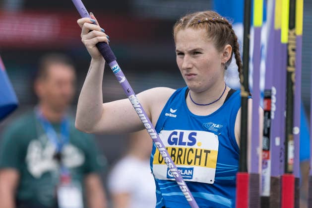 Deutsche Leichtathletik-Meisterschaften; Bochum-Wattenscheid, 26.07.2026 Julia Ulbricht (1. LAV Rostock), Speerwurf; Deutsche Leichtathletik-Meisterschaften am 26.07.2026 im Lorheide-Stadion, Bochum-Wattenscheid (Nordrhein-Westfalen). *** German Track and Field Championships, Bochum-Wattenscheid, July 26, 2026; Julia Ulbricht 1, LAV Rostock, javelin throw; German Track and Field Championships on July 26, 2026, at Lorheide Stadium, Bochum-Wattenscheid, North Rhine-Westphalia Copyright: xBEAUTIFULxSPORTS AxelxKohringx