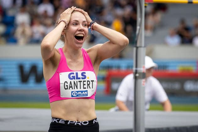 Deutsche Leichtathletik-Meisterschaften; Bochum-Wattenscheid, 26.07.2026 Deutsche Meisterin im Hochsprung Dorothea Gantert (SpVg Laatzen) ; Deutsche Leichtathletik-Meisterschaften am 26.07.2026 im Lorheide-Stadion, Bochum-Wattenscheid (Nordrhein-Westfalen). *** German Track and Field Championships, Bochum-Wattenscheid, July 26, 2026; German High Jump Champion: Dorothea Gantert (SpVg Laatzen); German Track and Field Championships on July 26, 2026, at Lorheide Stadium, Bochum-Wattenscheid, North Rhine-Westphalia Copyright: xBEAUTIFULxSPORTS LeahxKohringx