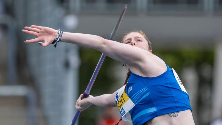 Deutsche Leichtathletik-Meisterschaften; Bochum-Wattenscheid, 26.07.2026 Julia Ulbricht (1. LAV Rostock), Speerwurf; Deutsche Leichtathletik-Meisterschaften am 26.07.2026 im Lorheide-Stadion, Bochum-Wattenscheid (Nordrhein-Westfalen). *** German Track and Field Championships, Bochum-Wattenscheid, July 26, 2026; Julia Ulbricht 1, LAV Rostock, javelin throw; German Track and Field Championships on July 26, 2026, at Lorheide Stadium, Bochum-Wattenscheid, North Rhine-Westphalia Copyright: xBEAUTIFULxSPORTS AxelxKohringx