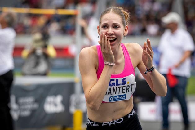 Deutsche Leichtathletik-Meisterschaften; Bochum-Wattenscheid, 26.07.2026 Deutsche Meisterin im Hochsprung Dorothea Gantert (SpVg Laatzen) ; Deutsche Leichtathletik-Meisterschaften am 26.07.2026 im Lorheide-Stadion, Bochum-Wattenscheid (Nordrhein-Westfalen). *** German Track and Field Championships, Bochum-Wattenscheid, July 26, 2026; German High Jump Champion: Dorothea Gantert (SpVg Laatzen); German Track and Field Championships on July 26, 2026, at Lorheide Stadium, Bochum-Wattenscheid, North Rhine-Westphalia Copyright: xBEAUTIFULxSPORTS LeahxKohringx
