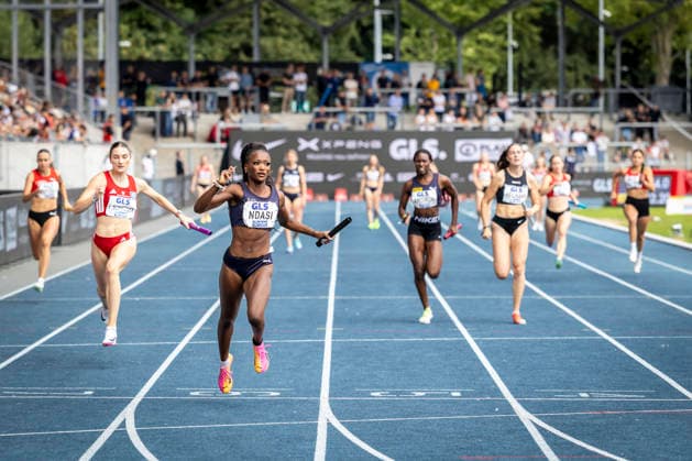 Deutsche Leichtathletik-Meisterschaften; Bochum-Wattenscheid, 26.07.2026 Daryl Ndasi (Munich Athletics) für die Staffel von Music Athletics; Deutsche Leichtathletik-Meisterschaften am 26.07.2026 im Lorheide-Stadion, Bochum-Wattenscheid (Nordrhein-Westfalen). *** German Track and Field Championships, Bochum Wattenscheid, July 26, 2026: Daryl Ndasi of Munich Athletics will compete in the relay for Music Athletics at the German Track and Field Championships on July 26, 2026, at Lorheide Stadium, Bochum-Wattenscheid, North Rhine-Westphalia Copyright: xBEAUTIFULxSPORTS LeahxKohringx
