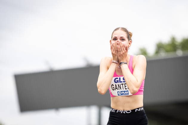 Deutsche Leichtathletik-Meisterschaften; Bochum-Wattenscheid, 26.07.2026 Dorothea Gantert (SpVg Laatzen) wird Deutsche Meisterin im Hochsprung der Frauen; Deutsche Leichtathletik-Meisterschaften am 26.07.2026 im Lohrheidestadion in Bochum-Wattenscheid (Nordrhein-Westfalen). *** German Track and Field Championships, Bochum-Wattenscheid, July 26, 2026: Dorothea Gantert of SpVg Laatzen becomes the German champion in the women’s high jump at the German Track and Field Championships on July 26, 2026, at the Lohrheidestadion in Bochum-Wattenscheid, North Rhine-Westphalia Copyright: xBEAUTIFULxSPORTS R.xSchmittx