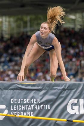 Deutsche Leichtathletik-Meisterschaften; Bochum-Wattenscheid, 26.07.2026 Gerissen: Imke Onnen (Cologne Athletics), Hochsprung ; Deutsche Leichtathletik-Meisterschaften am 26.07.2026 im Lorheide-Stadion, Bochum-Wattenscheid (Nordrhein-Westfalen). *** German Track and Field Championships, Bochum-Wattenscheid, July 26, 2026; Imke Onnen (Cologne Athletics), high jump; German Track and Field Championships on July 26, 2026, at Lorheide Stadium, Bochum-Wattenscheid, North Rhine-Westphalia Copyright: xBEAUTIFULxSPORTS AxelxKohringx