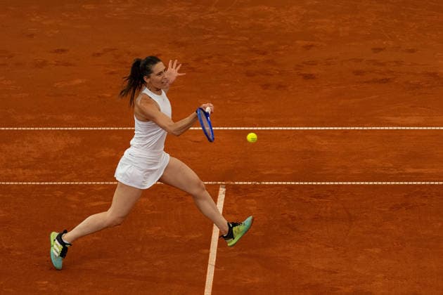 Andrea Petkovic (GER) im Bild am Ball, Aktion, GER, Martina Hingis vs Andrea Petkovic, Tennis, MSC Hamburg Ladies Open WTA, Tennis Damen 250, Showmatch, 26.07.2026 GER, Martina Hingis vs Andrea Petkovic, Tennis, MSC Hamburg Ladies Open WTA 250, Showmatch, 26.07.2026 Hamburg *** Andrea Petkovic (GER) pictured at the net, in action, GER, Martina Hingis vs. Andrea Petkovic, Tennis, MSC Hamburg Ladies Open WTA 250, Exhibition Match, July 26, 2026, GER, Martina Hingis vs. Andrea Petkovic, Tennis, MSC Hamburg Ladies Open WTA 250, Exhibition Match, July 26, 2026, Hamburg Copyright: xEibner-Pressefoto MaxxVincenx EP_MVN