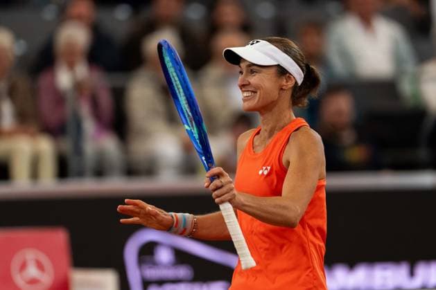 Martina Hingis (SWZ) jubelt, Jubel, Emotionen, GER, Martina Hingis vs Andrea Petkovic, Tennis, MSC Hamburg Ladies Open WTA, Tennis Damen 250, Showmatch, 26.07.2026 GER, Martina Hingis vs Andrea Petkovic, Tennis, MSC Hamburg Ladies Open WTA 250, Showmatch, 26.07.2026 Hamburg *** Martina Hingis SWZ celebrates, cheering, emotions, GER, Martina Hingis vs. Andrea Petkovic, Tennis, MSC Hamburg Ladies Open WTA 250, Exhibition Match, July 26, 2026, GER, Martina Hingis vs. Andrea Petkovic, tennis, MSC Hamburg Ladies Open WTA 250, exhibition match, July 26, 2026, Hamburg Copyright: xEibner-Pressefoto MaxxVincenx EP_MVN