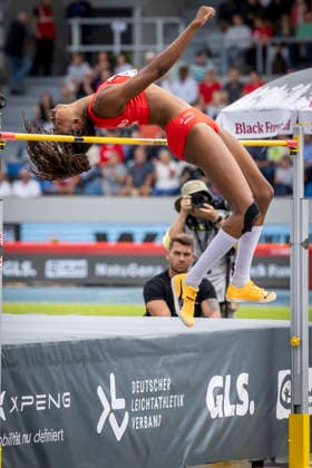 Deutsche Leichtathletik-Meisterschaften; Bochum-Wattenscheid, 26.07.2026 Hochspringerin Blessing Enatoh (LG Nord Berlin); Deutsche Leichtathletik-Meisterschaften am 26.07.2026 im Lorheide-Stadion, Bochum-Wattenscheid (Nordrhein-Westfalen). *** German Track and Field Championships, Bochum-Wattenscheid, July 26, 2026; High jumper Blessing Enatoh of LG Nord Berlin; German Track and Field Championships on July 26, 2026, at Lorheide Stadium, Bochum-Wattenscheid, North Rhine-Westphalia Copyright: xBEAUTIFULxSPORTS LeahxKohringx
