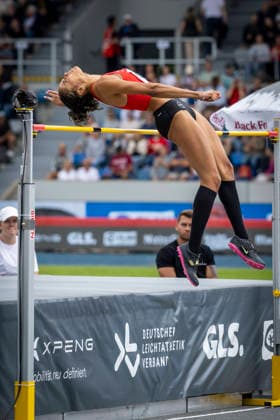 Deutsche Leichtathletik-Meisterschaften; Bochum-Wattenscheid, 26.07.2026 Hochspringerin Anna-Elisabeth Ehlers (TSV Bayer 04 Leverkusen); Deutsche Leichtathletik-Meisterschaften am 26.07.2026 im Lorheide-Stadion, Bochum-Wattenscheid (Nordrhein-Westfalen). *** German Track and Field Championships, Bochum Wattenscheid, July 26, 2026; High jumper Anna Elisabeth Ehlers, TSV Bayer 04 Leverkusen; German Track and Field Championships on July 26, 2026, at Lorheide Stadium, Bochum-Wattenscheid, North Rhine-Westphalia Copyright: xBEAUTIFULxSPORTS LeahxKohringx