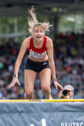 Deutsche Leichtathletik-Meisterschaften; Bochum-Wattenscheid, 26.07.2026 Maryna Kovtunova (TS Herzogenaurach), Hochsprung ; Deutsche Leichtathletik-Meisterschaften am 26.07.2026 im Lorheide-Stadion, Bochum-Wattenscheid (Nordrhein-Westfalen). *** German Track and Field Championships, Bochum Wattenscheid, July 26, 2026; Maryna Kovtunova, TS Herzogenaurach, high jump; German Track and Field Championships on July 26, 2026, at Lorheide Stadium, Bochum-Wattenscheid, North Rhine-Westphalia Copyright: xBEAUTIFULxSPORTS AxelxKohringx