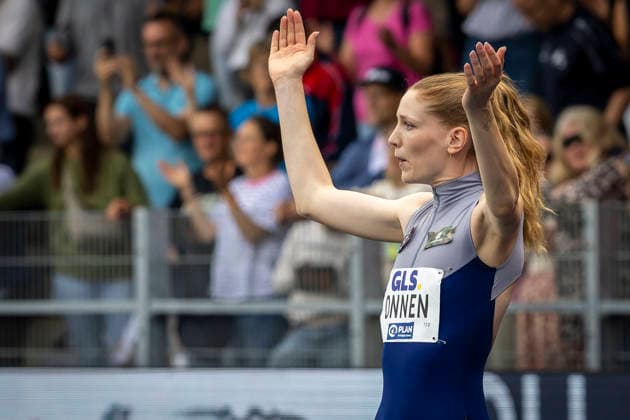 Deutsche Leichtathletik-Meisterschaften; Bochum-Wattenscheid, 26.07.2026 Hochspringerin Imke Onnen (Cologne Athletics); Deutsche Leichtathletik-Meisterschaften am 26.07.2026 im Lorheide-Stadion, Bochum-Wattenscheid (Nordrhein-Westfalen). *** German Track and Field Championships, Bochum-Wattenscheid, July 26, 2026; High jumper Imke Onnen of Cologne Athletics; German Track and Field Championships on July 26, 2026, at Lorheide Stadium, Bochum-Wattenscheid, North Rhine-Westphalia Copyright: xBEAUTIFULxSPORTS LeahxKohringx