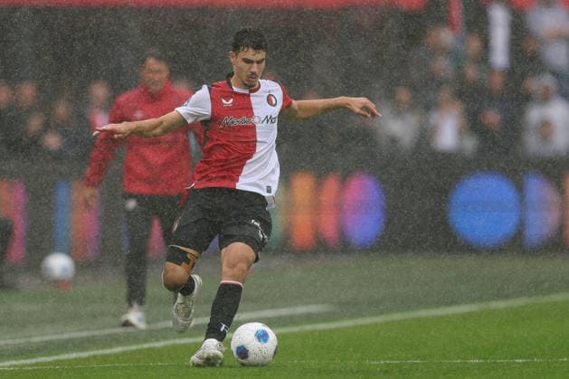 2026-07-26 Feyenoord v Rayo Vallecano - Pre Season Friendly ROTTERDAM, NETHERLANDS - JULY 26: Shaqueel van Persie of Feyenoord in action during the Pre Season Friendly match between Feyenoord and Rayo Vallecano at Stadion Feijenoord on July 26, 2026 in Rotterdam, Netherlands. Rotterdam Stadion Feijenoord Netherlands Content not available for redistribution in The Netherlands directly or indirectly through any third parties. Copyright: xHansxvanxderxValkx