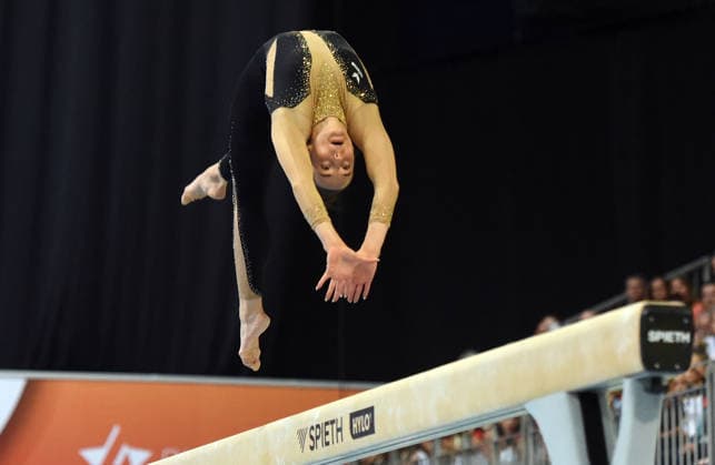 26.07.2026, xhbx, Turnen DM Finals 2026, Gerätfinals Frauen v.l. Pauline Schäfer-Betz (KTV Chemnitz), Balken, Schwebebalken (DFL DFB REGULATIONS PROHIBIT ANY USE OF PHOTOGRAPHS as IMAGE SEQUENCES and or QUASI-VIDEO) Hannover *** July 26, 2026, xhbx, 2026 German Gymnastics Championships Finals, Women’s Apparatus Finals: Pauline Schäfer Betz, KTV Chemnitz, Balance Beam, DFL DFB REGULATIONS PROHIBIT ANY USE OF PHOTOGRAPHS as IMAGE SEQUENCES and or QUASI-VIDEO Hannover