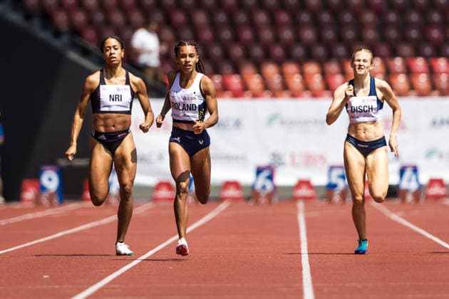 Swiss Athletics Championships, 26.07.2026 ZURICH, SWITZERLAND - JULY 26: Finish in the womens 400 m, left to right: Florence Nri (STB Leichtathletik), Melanie Roland (CA Belfaux), at the Swiss Athletics Championships on July 26, 2026 in Zurich, Switzerland. *** Swiss Athletics Championships, July 26, 2026, ZURICH, SWITZERLAND JULY 26 Finish in the women’s 400 m, from left to right: Florence Nri (STB Leichtathletik) and Melanie Roland (CA Belfaux), at the Swiss Athletics Championships on July 26, 2026, in Zurich, Switzerland Copyright: xBEAUTIFULxSPORTS UlfxSchillerx