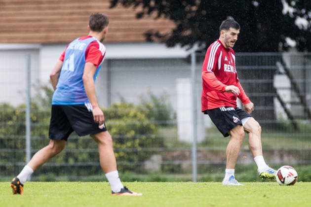 ST. JOHANN IN TIROL, AUSTRIA - JULY 26: Luka Lochoshvili (1. FC Koeln, 24) controls the ball during a training session at trainings camp in Kitzbuehel of season 2026 27 at Koasastadion on July 26, 2026 in St. Johann in Tirol, Austria. Austria Copyright: xSteffiexWunderlx