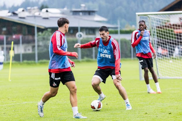 ST. JOHANN IN TIROL, AUSTRIA - JULY 26: Luka Lochoshvili (1. FC Koeln, 24) controls the ball during a training session at trainings camp in Kitzbuehel of season 2026 27 at Koasastadion on July 26, 2026 in St. Johann in Tirol, Austria. Austria Copyright: xSteffiexWunderlx
