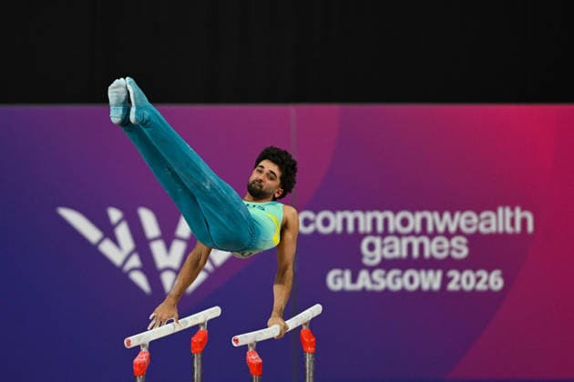 COM26 ARTISTIC GYMNASTICS, Ritam Malik of Australia competes in the Artistic Gymnastics Men™s All-Around Final during the Glasgow 2026 Commonwealth Games at the Glasgow International Arena in Glasgow, Scotland, Sunday, July 26, 2026. ( NO ARCHIVING, EDITORIAL USE ONLY Glasgow Scotland United Kingdom  Copyright: xLUKASxCOCHx 20260726143920257777