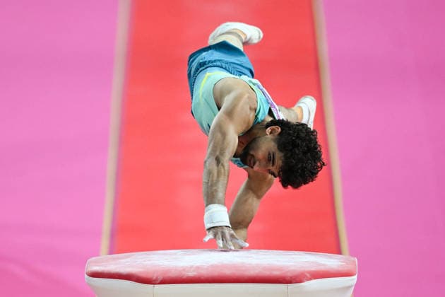 COM26 ARTISTIC GYMNASTICS, Ritam Malik of Australia competes in the Artistic Gymnastics Men™s All-Around Final during the Glasgow 2026 Commonwealth Games at the Glasgow International Arena in Glasgow, Scotland, Sunday, July 26, 2026. ( NO ARCHIVING, EDITORIAL USE ONLY Glasgow Scotland United Kingdom  Copyright: xLUKASxCOCHx 20260726116053163057
