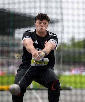 HUMMEL Merlin, Aktion. Finale Hammwerfen der Männer, am 26.07.2026 Leichtathletik Deutschen Meisterschaften vom 25.07.- 26.07.2026 in Bochum-Wattenscheid Deutschland. Lohrheidestadion *** HUMMEL Merlin, Men s Hammer Throw Final, on July 26, 2026, at the German Track and Field Championships held July 25–26, 2026, in Bochum-Wattenscheid, Germany, at Lohrheidestadion