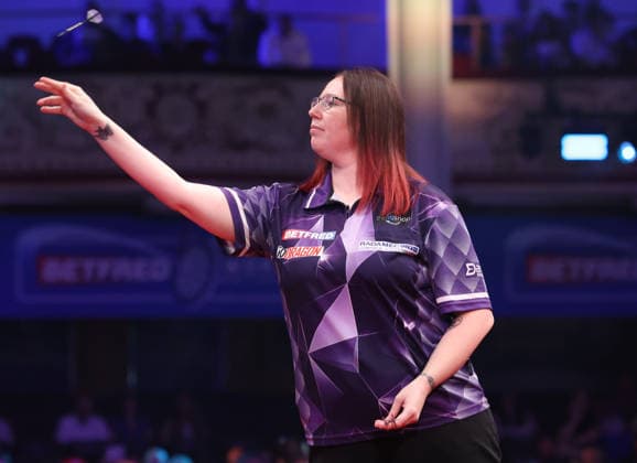World Matchplay Darts 2026 FINAL Gemma Hayter during the World Matchplay Darts Final at Winter Gardens, Blackpool, UK on 26 July 2026. Blackpool Winter Gardens UK Editorial use only , Copyright: xChrisxSargeantx PSI-24532-0026