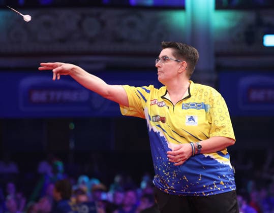 World Matchplay Darts 2026 FINAL Vicky Pruim during the World Matchplay Darts Final at Winter Gardens, Blackpool, UK on 26 July 2026. Blackpool Winter Gardens UK Editorial use only , Copyright: xChrisxSargeantx PSI-24532-0031