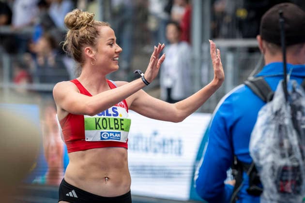 Deutsche Leichtathletik-Meisterschaften; Bochum-Wattenscheid, 26.07.2026 Deutsche Meisterin über 800m: Smilla Kolbe (Eintracht Frankfurt e.V.); Deutsche Leichtathletik-Meisterschaften am 26.07.2026 im Lorheide-Stadion, Bochum-Wattenscheid (Nordrhein-Westfalen). *** German Track and Field Championships, Bochum-Wattenscheid, July 26, 2026; German 800-meter Champion: Smilla Kolbe, Eintracht Frankfurt e.V.; German Track and Field Championships on July 26, 2026, at Lorheide Stadium, Bochum-Wattenscheid, North Rhine-Westphalia Copyright: xBEAUTIFULxSPORTS LeahxKohringx