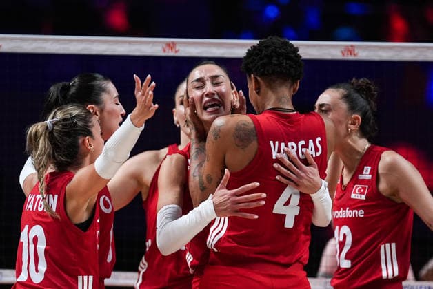 Turkiye v Brazil - 2026 FIVB Volleyball Nations League MACAO, CHINA - JULY 26: Players of Turkiye celebrate after scoring a point during the 2026 FIVB Volleyball Nations League (VNL) women s final match between Turkiye and Brazil at the East Asian Games Dome in Macao, China, on July 26, 2026. Dilara Irem Sancar Anadolu Macao China. Editorial use only. Please get in touch for any other usage.  Copyright: x2026xAnadoluxDilaraxIremxSancarx