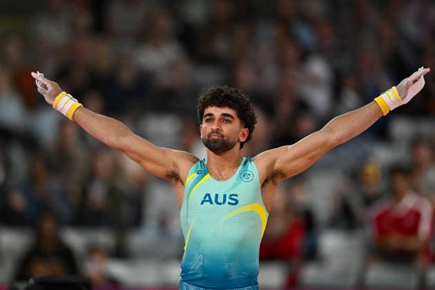 COM26 ARTISTIC GYMNASTICS, Ritam Malik of Australia competes in the Artistic Gymnastics Men™s All-Around Final during the Glasgow 2026 Commonwealth Games at the Glasgow International Arena in Glasgow, Scotland, Sunday, July 26, 2026. ( NO ARCHIVING, EDITORIAL USE ONLY Glasgow Scotland United Kingdom  Copyright: xLUKASxCOCHx 20260726169199586965