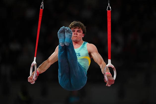 COM26 ARTISTIC GYMNASTICS, Jesse Moore of Australia competes in the Artistic Gymnastics Men™s All-Around Final during the Glasgow 2026 Commonwealth Games at the Glasgow International Arena in Glasgow, Scotland, Sunday, July 26, 2026. ( NO ARCHIVING, EDITORIAL USE ONLY Glasgow Scotland United Kingdom  Copyright: xLUKASxCOCHx 20260726131750182147