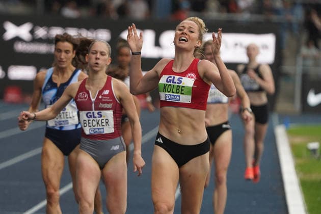 Leichtathletik, Athletics, Track and Field,, Leichtathletik DM 2026 , 25.07-26.07.2026, Lohrheidestadion Bochum-Wattenheid 800m Frauen finale, Jana Marie Becker, Smilla Kolbe, Eintracht Frankfurt Copyright Gladys Chai von der Laage *** Track and Field, Athletics, Track and Field, 2026 German Track and Field Championships, July 25–26, 2026, Lohrheidestadion, Bochum, Wattenheid, Women’s 800m Final, Jana Marie Becker, Smilla Kolbe, Eintracht Frankfurt. Copyright Gladys Chai von der Laage