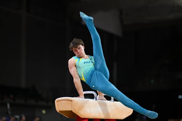 COM26 ARTISTIC GYMNASTICS, Jesse Moore of Australia competes in the Artistic Gymnastics Men™s All-Around Final during the Glasgow 2026 Commonwealth Games at the Glasgow International Arena in Glasgow, Scotland, Sunday, July 26, 2026. ( NO ARCHIVING, EDITORIAL USE ONLY Glasgow Scotland United Kingdom  Copyright: xLUKASxCOCHx 20260726190956664497