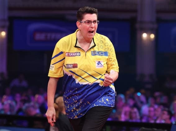 World Matchplay Darts 2026 FINAL Vicky Pruim during the World Matchplay Darts Final at Winter Gardens, Blackpool, UK on 26 July 2026. Blackpool Winter Gardens UK Editorial use only , Copyright: xChrisxSargeantx PSI-24532-0034
