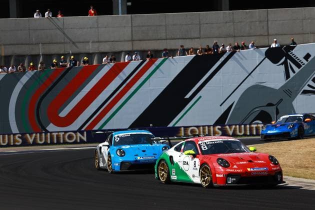 8 William Mezzetti (ITA, Dinamic Motorsport), 9 Eugenio Pisani (ITA, Dinamic Motorsport), Porsche Mobil 1 Supercup at Hungaroring on July 26, 2026 in Budapest, Hungary. (Photo by HOCH ZWEI) Budapest Hungary *** 8 William Mezzetti (ITA), Dinamic Motorsport; 9 Eugenio Pisani (ITA), Dinamic Motorsport; Porsche Mobil 1 Supercup at the Hungaroring on July 26, 2026, in Budapest, Hungary. Photo by HOCH ZWEI, Budapest, Hungary
