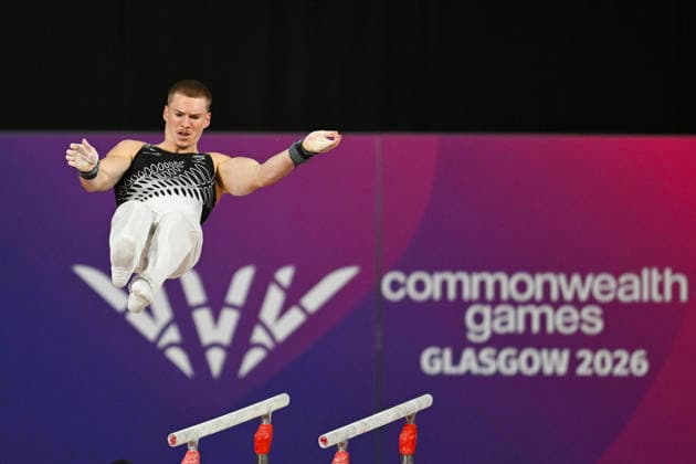 COM26 ARTISTIC GYMNASTICS, Daniel Stoddart of New Zealand competes in the Artistic Gymnastics Men™s All-Around Final during the Glasgow 2026 Commonwealth Games at the Glasgow International Arena in Glasgow, Scotland, Sunday, July 26, 2026. ( NO ARCHIVING, EDITORIAL USE ONLY Glasgow Scotland United Kingdom  Copyright: xLUKASxCOCHx 20260726144533124766