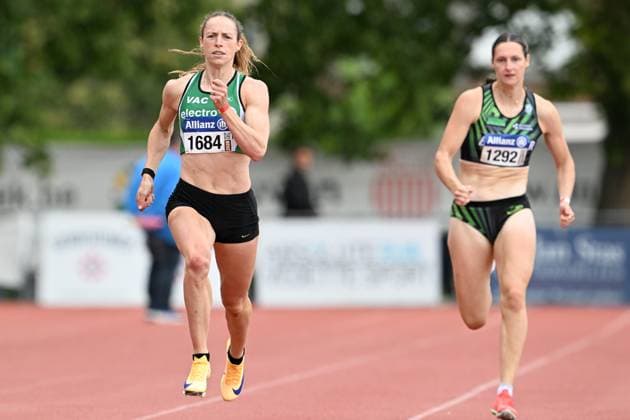 Belgian Noor Vidts pictured in action during the women s 200m race, at the Belgian athletics championships, Sunday 26 July 2026 in Kessel-Lo, Leuven. JILLxDELSAUX  x182085081x