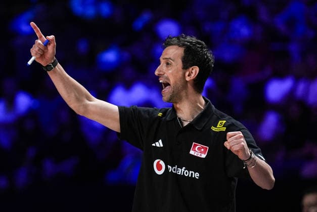Turkiye v Brazil - 2026 FIVB Volleyball Nations League MACAO, CHINA - JULY 26: Head coach of Turkiye Daniele Santarelli, celebrates after a point during the 2026 FIVB Volleyball Nations League (VNL) women s final match between Turkiye and Brazil at the East Asian Games Dome in Macao, China, on July 26, 2026. Dilara Irem Sancar Anadolu Macao China. Editorial use only. Please get in touch for any other usage.  Copyright: x2026xAnadoluxDilaraxIremxSancarx