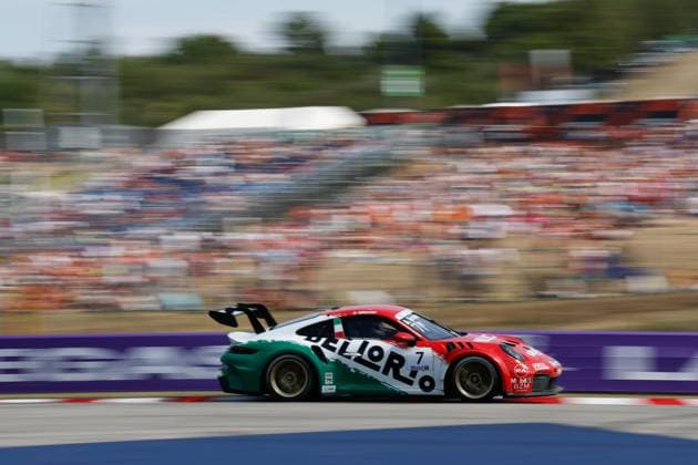 7 Andrea Bristot (ITA, Dinamic Motorsport), Porsche Mobil 1 Supercup at Hungaroring on July 26, 2026 in Budapest, Hungary. (Photo by HOCH ZWEI) Budapest Hungary *** 7 Andrea Bristot (ITA), Dinamic Motorsport, Porsche Mobil 1 Supercup at the Hungaroring on July 26, 2026, in Budapest, Hungary. Photo by HOCH ZWEI, Budapest, Hungary