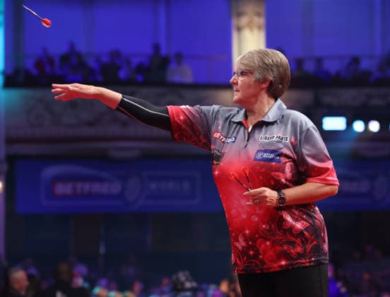 World Matchplay Darts 2026 FINAL Lisa Ashton during the World Matchplay Darts Final at Winter Gardens, Blackpool, UK on 26 July 2026. Blackpool Winter Gardens UK Editorial use only , Copyright: xChrisxSargeantx PSI-24532-0043