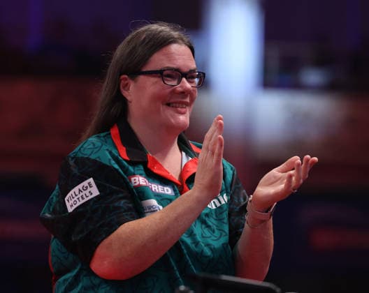 World Matchplay Darts 2026 FINAL Rhian O™Sullivan during the World Matchplay Darts Final at Winter Gardens, Blackpool, UK on 26 July 2026. Blackpool Winter Gardens UK Editorial use only , Copyright: xChrisxSargeantx PSI-24532-0049