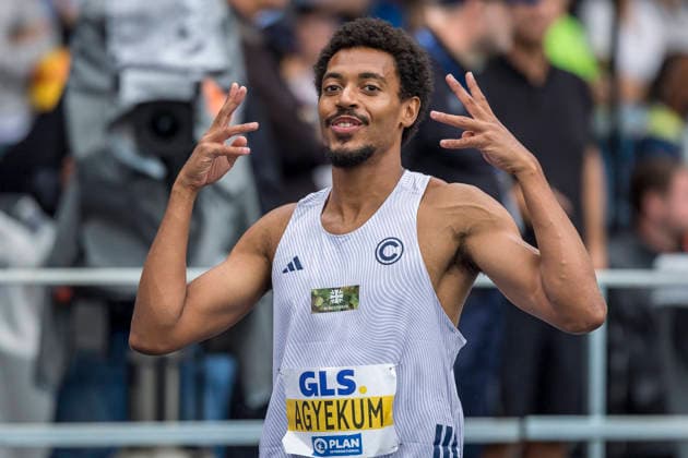 Deutsche Leichtathletik-Meisterschaften; Bochum-Wattenscheid, 26.07.2026 Emil Agyekum (SCC Berlin), 400m-Hürden-Finale; Deutsche Leichtathletik-Meisterschaften am 26.07.2026 im Lorheide-Stadion, Bochum-Wattenscheid (Nordrhein-Westfalen). *** German Track and Field Championships, Bochum Wattenscheid, July 26, 2026; Emil Agyekum, SCC Berlin, 400-meter hurdles final at the German Track and Field Championships on July 26, 2026, at Lorheide Stadium, Bochum-Wattenscheid, North Rhine-Westphalia Copyright: xBEAUTIFULxSPORTS AxelxKohringx