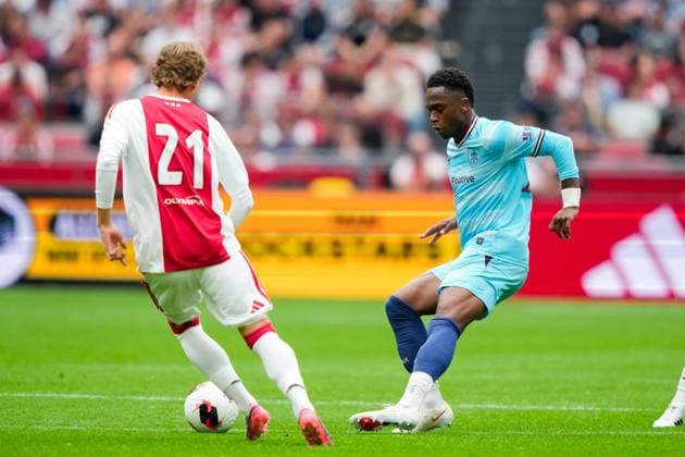 AMSTERDAM , 26-07-2026, Johan Cruijff ArenA , season 2026 2027 , Pre season footbal . Match between Ajax and Burnley FC , Picture shows Burnley FC player Jaydon Banel Ajax - Burnley (friendly)  x205217459x Copyright: