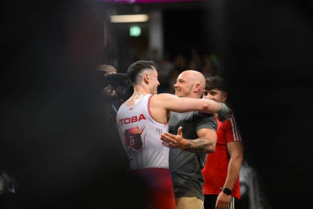 Andreas Toba (Turn-Klubb zu Hannover 1858) und Fabian Hambuechen - DIE FINALS 2026 - Deutsche Meisterschaften Geraeteturnen Geraetefinals Maenner 26.07.2026 DIE FINALS 2026 - Deutsche Meisterschaften Geraeteturnen Geraetefinals Maenner, 26.07.2026 Hannover *** Andreas Toba Turn Klubb Hannover 1858 and Fabian Hambuechen THE FINALS 2026 German Artistic Gymnastics Championships Apparatus Finals Men July 26, 2026 THE FINALS 2026 German Artistic Gymnastics Championships ApparatusFinals, Men, July 26, 2026, Hanover Copyright: xEibner-Pressefoto xHoepnerx EP_PHR