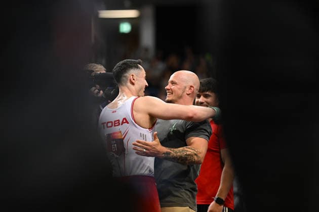 Andreas Toba (Turn-Klubb zu Hannover 1858) und Fabian Hambuechen - DIE FINALS 2026 - Deutsche Meisterschaften Geraeteturnen Geraetefinals Maenner 26.07.2026 DIE FINALS 2026 - Deutsche Meisterschaften Geraeteturnen Geraetefinals Maenner, 26.07.2026 Hannover *** Andreas Toba Turn Klubb Hannover 1858 and Fabian Hambuechen THE FINALS 2026 German Artistic Gymnastics Championships Apparatus Finals Men July 26, 2026 THE FINALS 2026 German Artistic Gymnastics Championships ApparatusFinals, Men, July 26, 2026, Hanover Copyright: xEibner-Pressefoto xHoepnerx EP_PHR