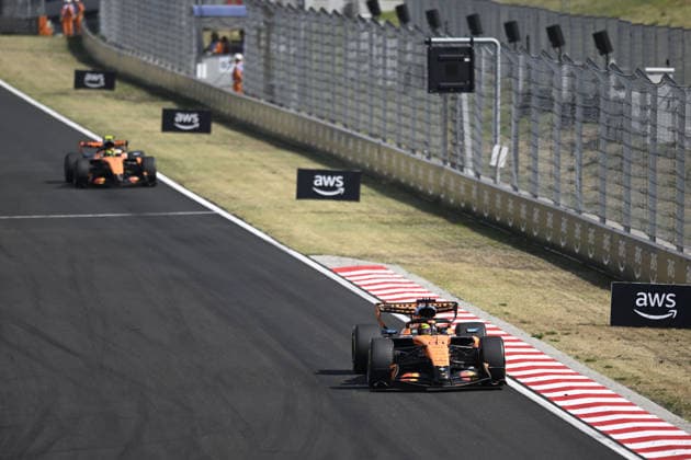 July 26, 2026, Budapest, Budapest, Hungary: Lando Norris and Oscar Piastri of McLaren on track at the Hungaroring circuit during the 2026 Hungarian Grand Prix in Budapest, Hungary on 25 July 2026. Budapest Hungary - ZUMAs291 20260726_zip_s291_007 Copyright: xBalintxSzentgallayx