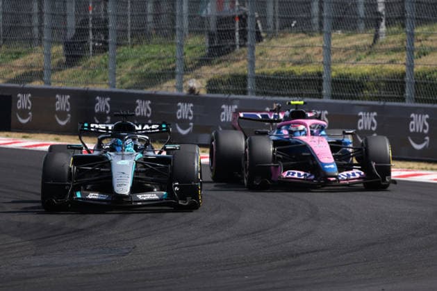F1 Hungarian Grand Prix 2026 George Russell of Mercedes and Franco Colapinto of Alpine during the Formula 1 Hungarian Grand Prix at Hungaroring in Budapest, Hungary on July 26, 2026. Budapest Hungary  Copyright: xJakubxPorzyckix originalFilename:porzycki-f1hungar260726_npRFv.jpg