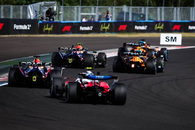 F1 - HUNGARIAN GRAND PRIX 2026 03 VERSTAPPEN Max (nld), Red Bull Racing Ford RB22, action 06 HADJAR Isack (fra), Red Bull Racing Ford RB22, action 44 HAMILTON Lewis (gbr), Scuderia Ferrari SF-26, action 81 PIASTRI Oscar (aus), McLaren F1 Team MCL40, action 01 NORRIS Lando (gbr), McLaren F1 Team MCL40, action during the Formula 1 Hungarian Grand Prix 2026, 11th round of the 2026 Formula One World Championship, WM, Weltmeisterschaft from July 24 to 26, 2026 on the Hungaroring, in Mogyorod near Budapest, Hungary -  Copyright: xXavixBonillax