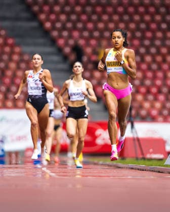Swiss Athletics Championships, 26.07.2026 ZURICH, SWITZERLAND - JULY 26: Audrey Werro (CA Belfaux) leads in the womens 800 m final ahead of Valentina Rosamilia (BTV Aarau Athletics) and Veronica Vancardo (CA Fribourg) at the Swiss Athletics Championships on July 26, 2026 in Zurich, Switzerland. *** Swiss Athletics Championships, July 26, 2026, ZURICH, SWITZERLAND JULY 26 Audrey Werro of CA Belfaux leads the women’s 800-meter final ahead of Valentina Rosamilia of BTV Aarau Athletics and Veronica Vancardo of CA Fribourg at the Swiss Athletics Championships on July 26, 2026, in Zurich, Switzerland Copyright: xBEAUTIFULxSPORTS UlfxSchillerx