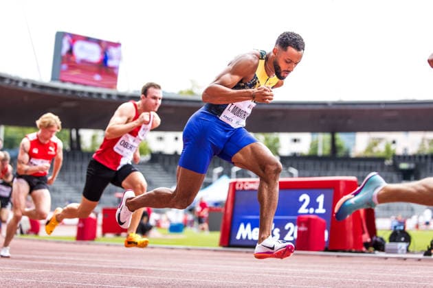 Swiss Athletics Championships, 26.07.2026 ZURICH, SWITZERLAND - JULY 26: Timothe Mumenthaler (Stade Geneve) competes in the 200 m at the Swiss Athletics Championships on July 26, 2026 in Zurich, Switzerland. *** Swiss Athletics Championships, July 26, 2026, ZURICH, SWITZERLAND Timothe Mumenthaler of Stade Geneve competes in the 200-meter race at the Swiss Athletics Championships on July 26, 2026, in Zurich, Switzerland Copyright: xBEAUTIFULxSPORTS UlfxSchillerx